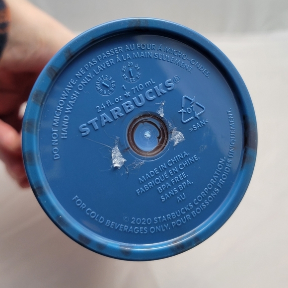 Starbucks 2020  Red Turquoise and Blue Watercolor Venti Tumble - Picture 5 of 6
